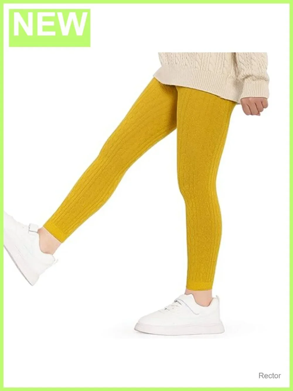 Girls Leggings Footless Knit Tights Stockings Set Stretch Pull On